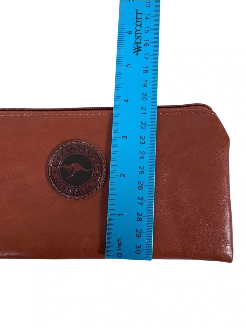 Kangaroo Australia Brown Wristlet Zip Clutch Wallet Travel Pouch NWT